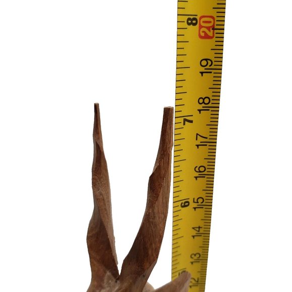 Vintage MCM Midcentury Modern Handcarved Teak Wood Antelope Gazelle 7" Tall EUC - Picture 12 of 12